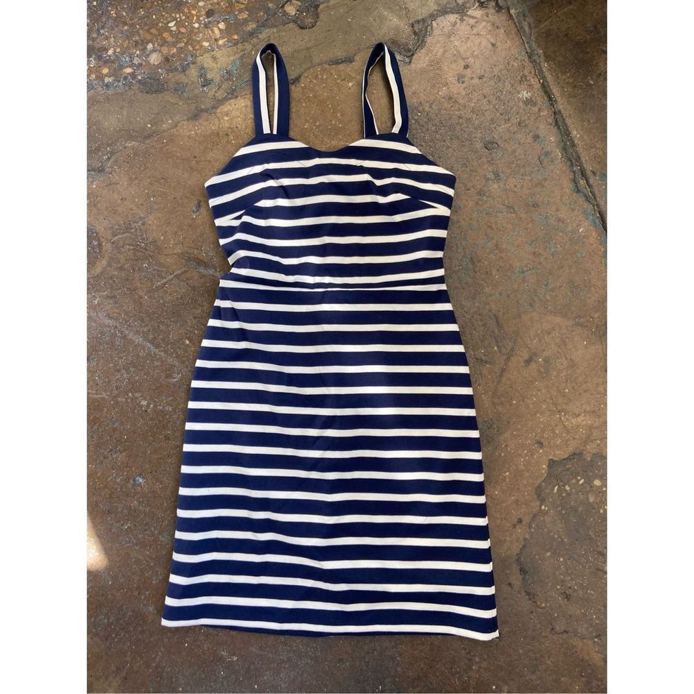White and Navy stripped bodycon dress